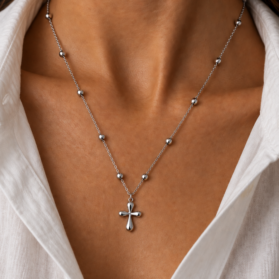 Gold-plated Titanium Cross Necklace
