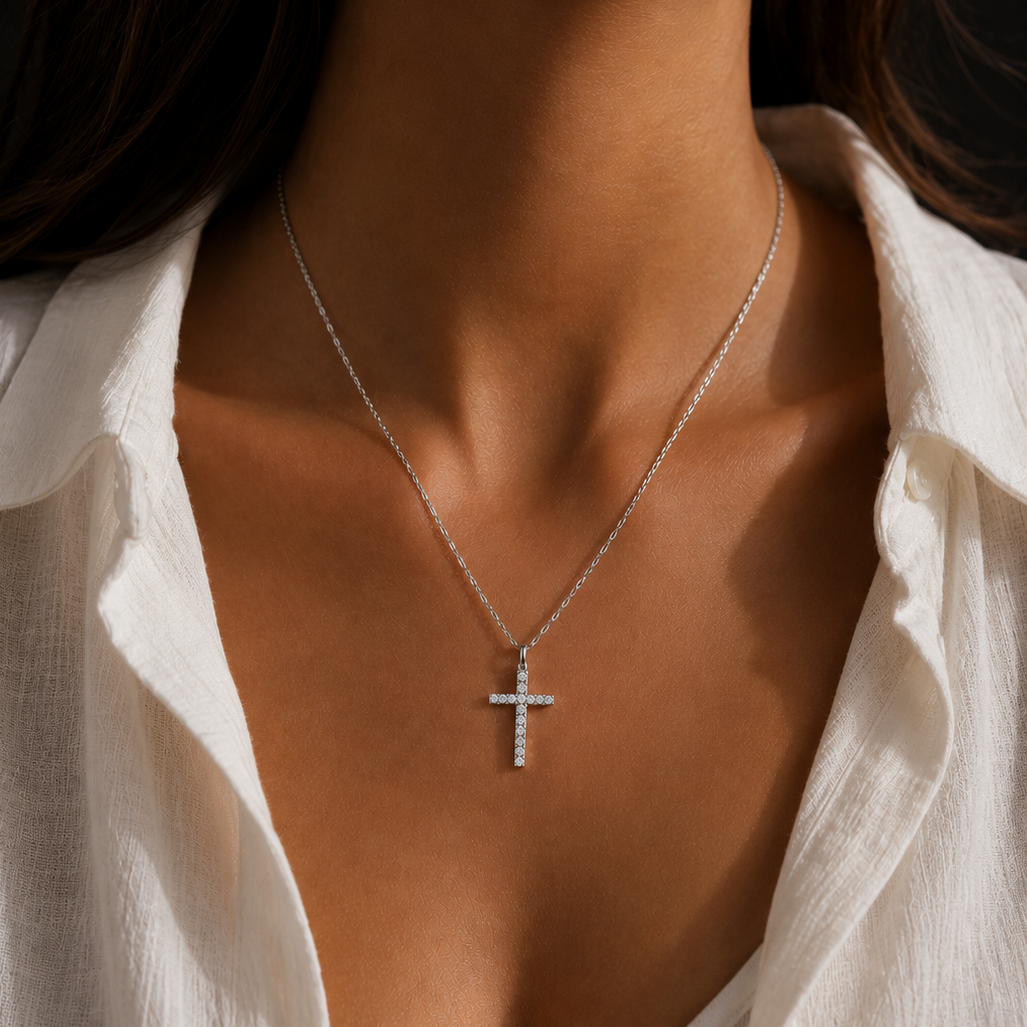 Gold-plated Titanium Cross Necklace