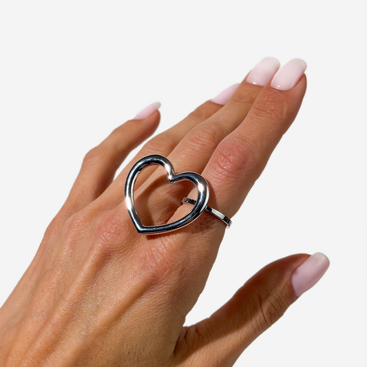 მოოქროვილი ტიტანის გულის ფორმის ბეჭედი