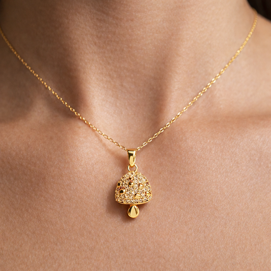 ტიტანის მოოქროვილი სოკოს ყელსაბამი