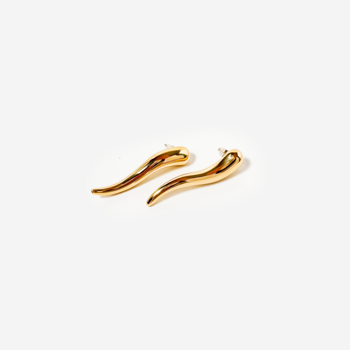 Gold-plated Titanium Pepper Shaped Earrings