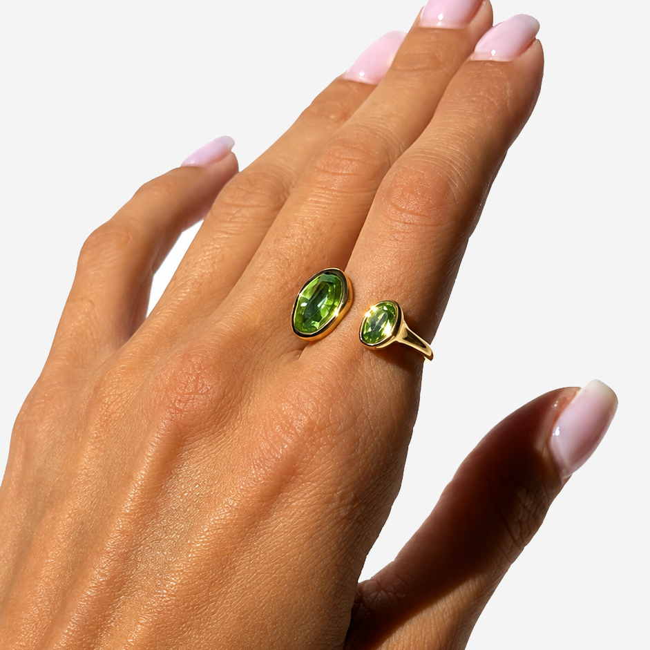 Gold-plated Titanium Green Ring