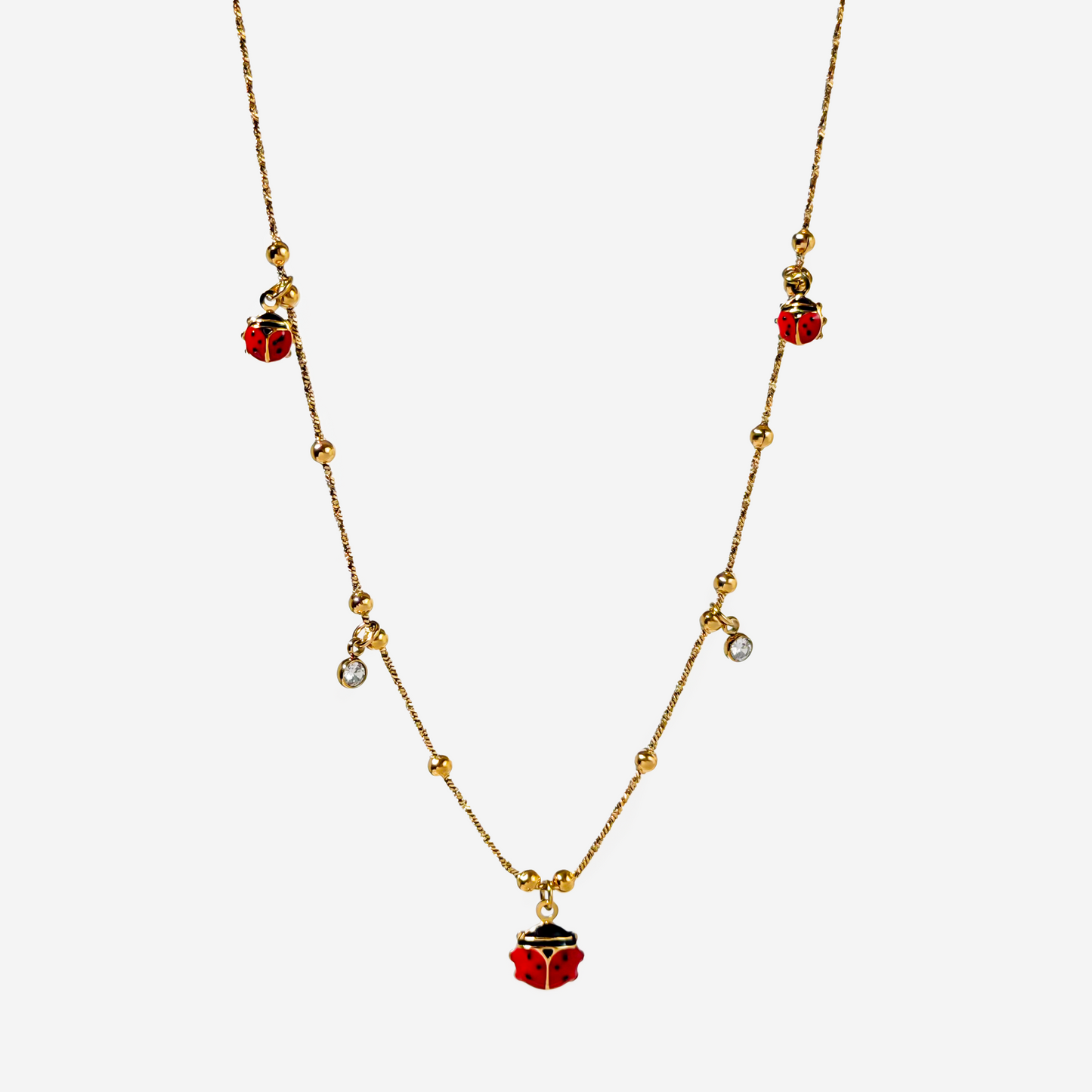 Gold-plated Titanium Necklace Ladybug