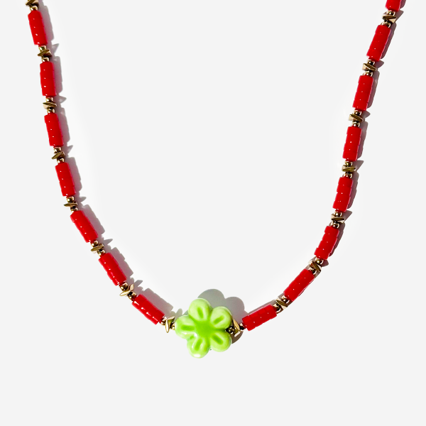 Flower Shaped Gold-plated Titanium Necklace