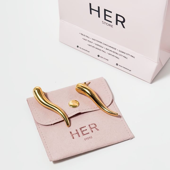 Gold-plated Titanium Pepper Shaped Earrings