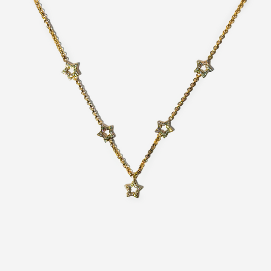 Star Shaped Gold-plated Titanium Necklace