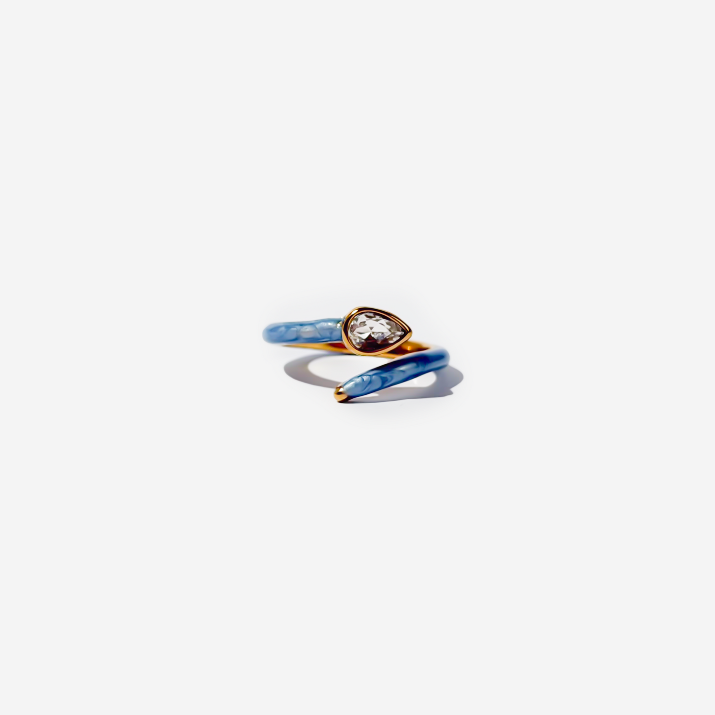 Gold-plated Titanium Blue Ring