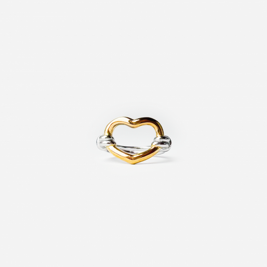 Gold-plated Titanium Heart Shaped Ring