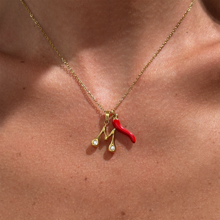 Gold-plated Titanium M Necklace