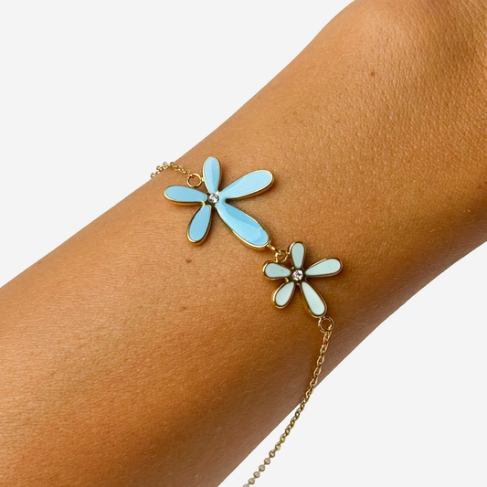 Gold-plated Titanium Flower Shaped Bracelet