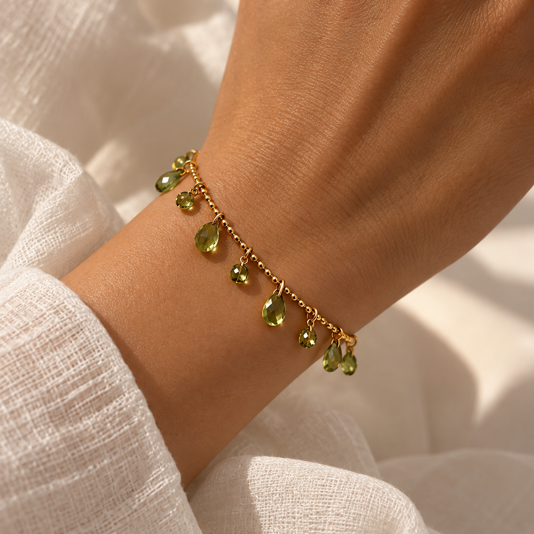Gold Disc Charm Bracelet