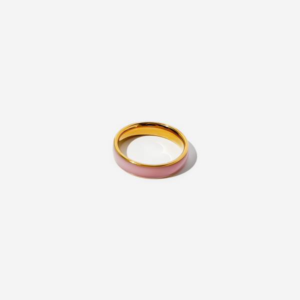 Gold-plated Titanium Pink Ring