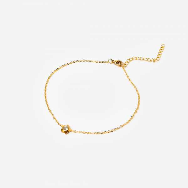 Gold-plated Titanium Anklet Flower Shaped Bracelet