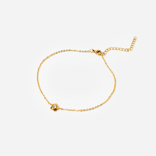 Gold-plated Titanium Anklet Flower Shaped Bracelet