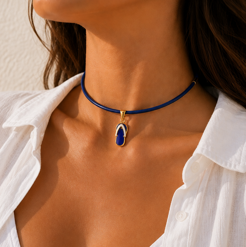 Magnetic Necklace - Navy Blue