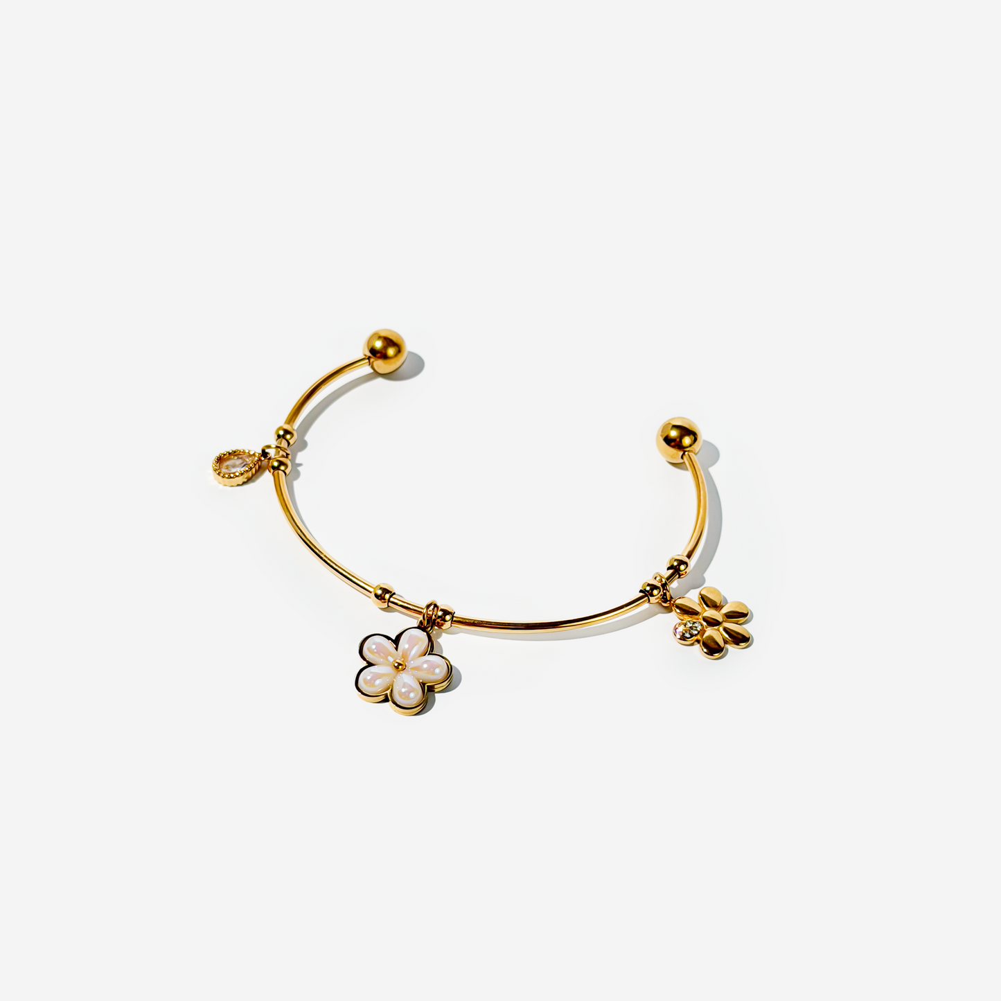 Gold-plated Titanium Bracelet With Charms