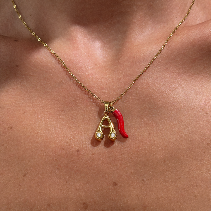 Gold-plated Titanium A Necklace