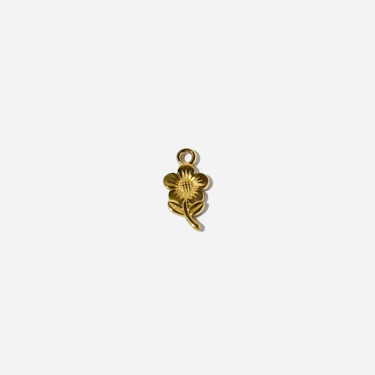 Gold-plated Titanium Flower Shaped Charm