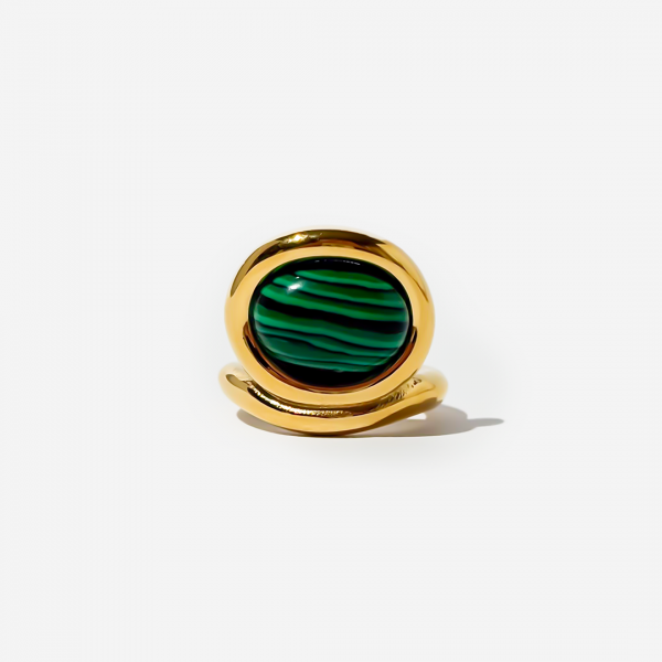 Gold-plated Titanium Green Ring