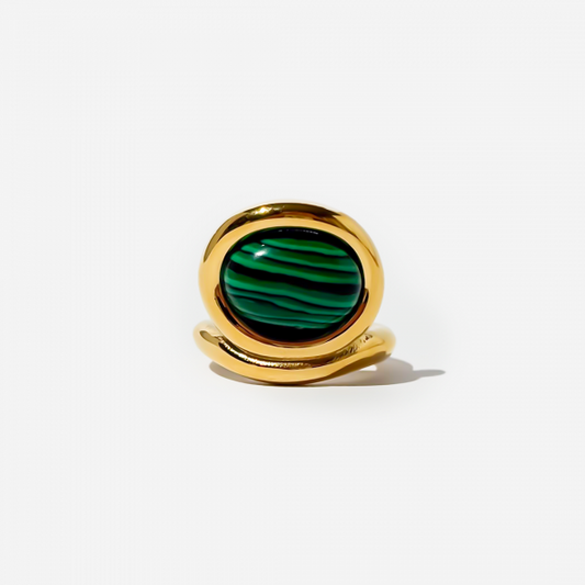 Gold-plated Titanium Green Ring