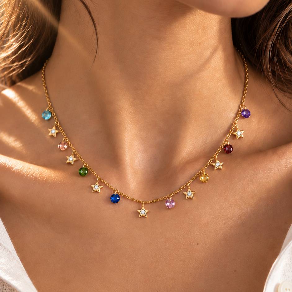 Gold-plated Titanium Star Necklace