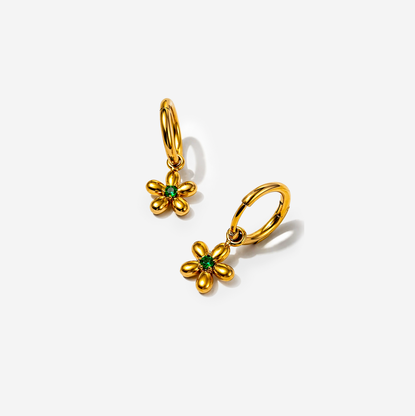 Gold-plated Titanium Flower Shaped Earrings