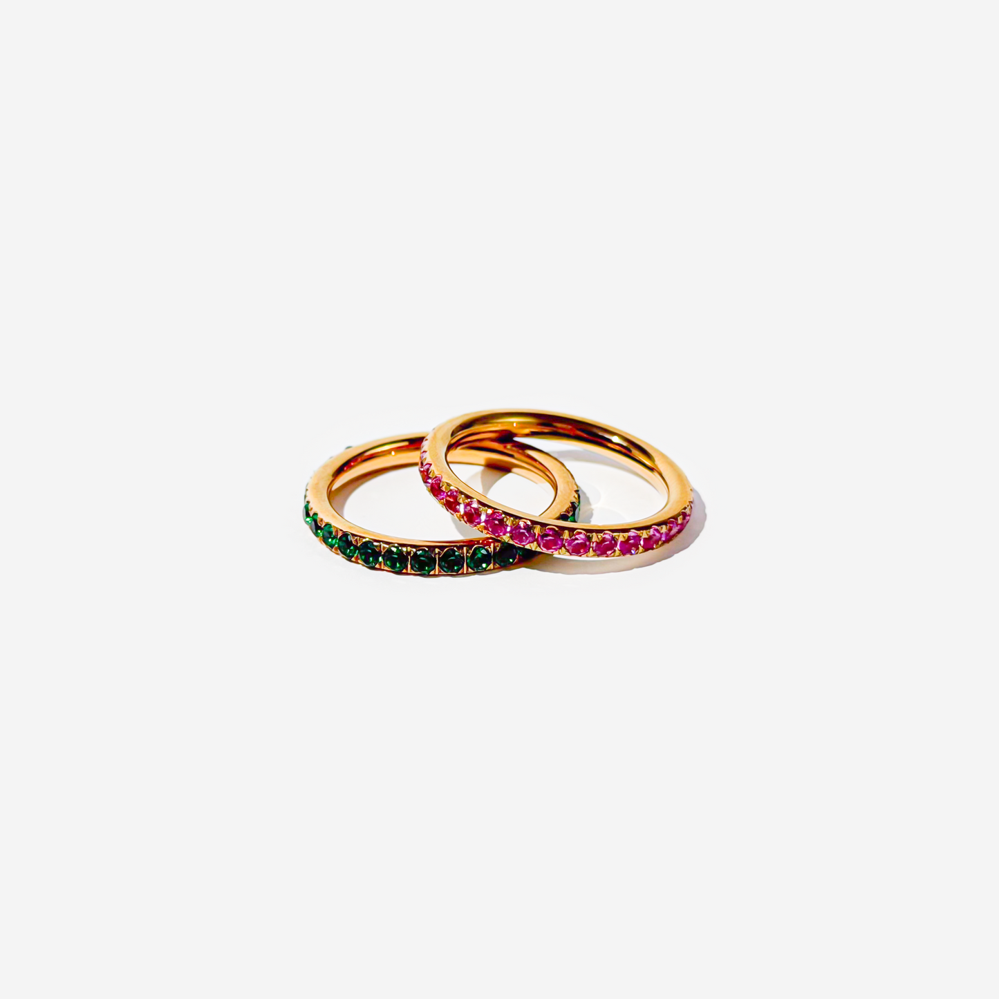 Gold-plated Titanium With Green Stone Ring