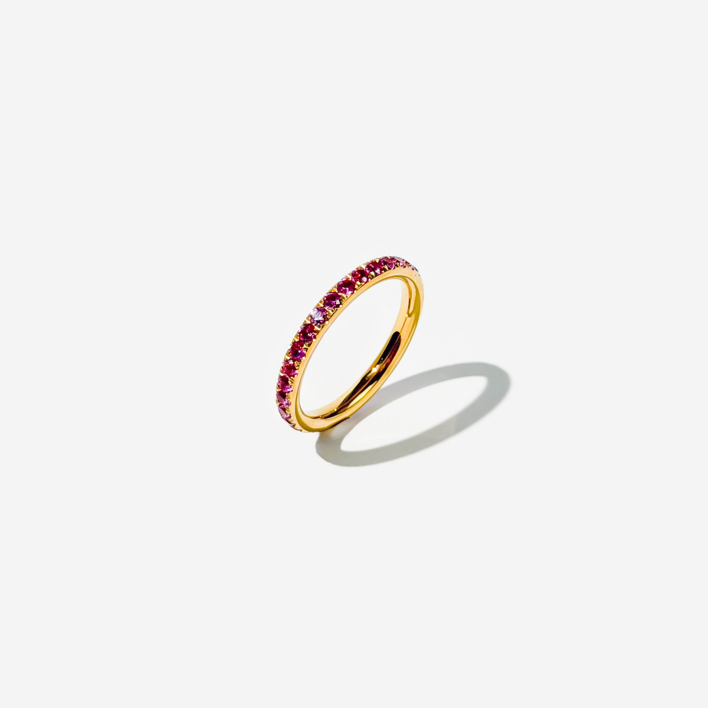 Gold-plated Titanium With Pink Stone Ring