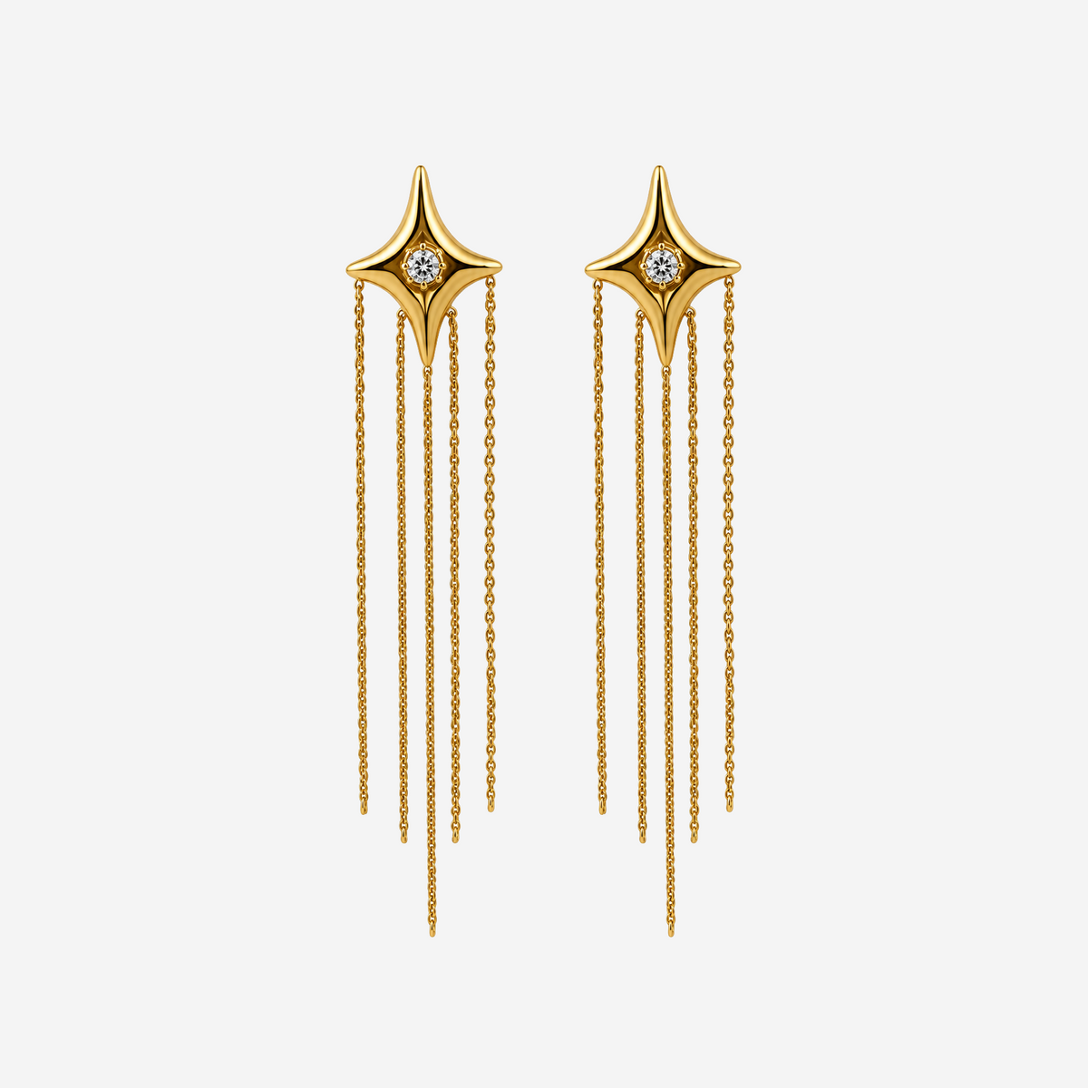 Gold-plated Titanium With Stone Earrings