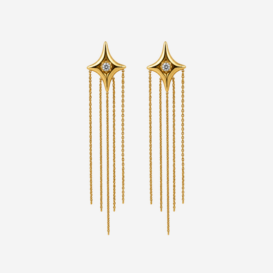 Gold-plated Titanium With Stone Earrings