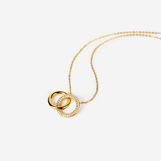 Gold-plated Titanium with Rings Necklace