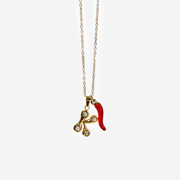 Gold-plated Titanium K Necklace