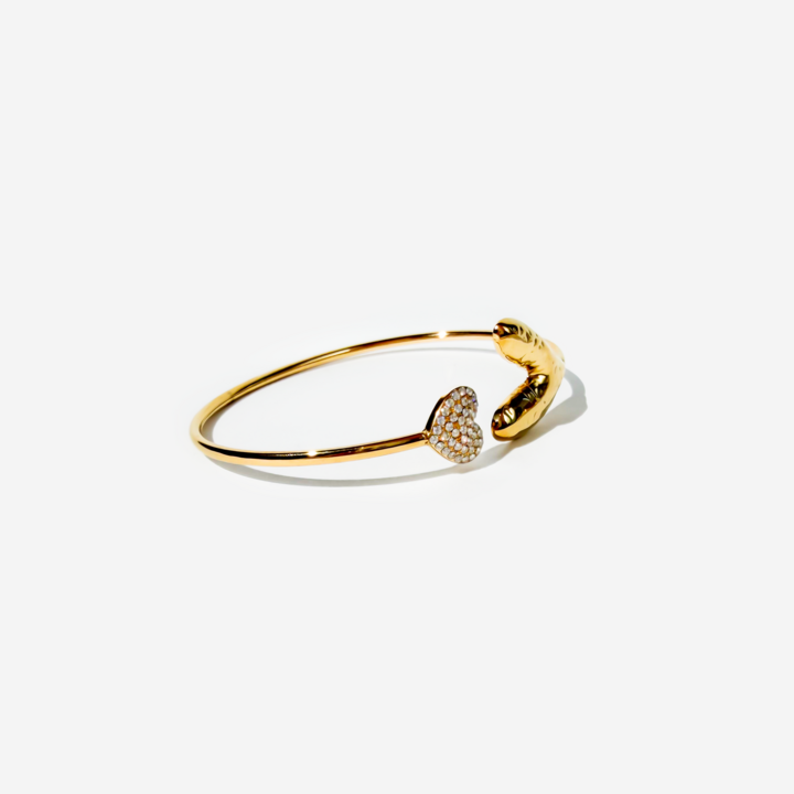 Heart Shaped Gold-plated Titanium Bracelet