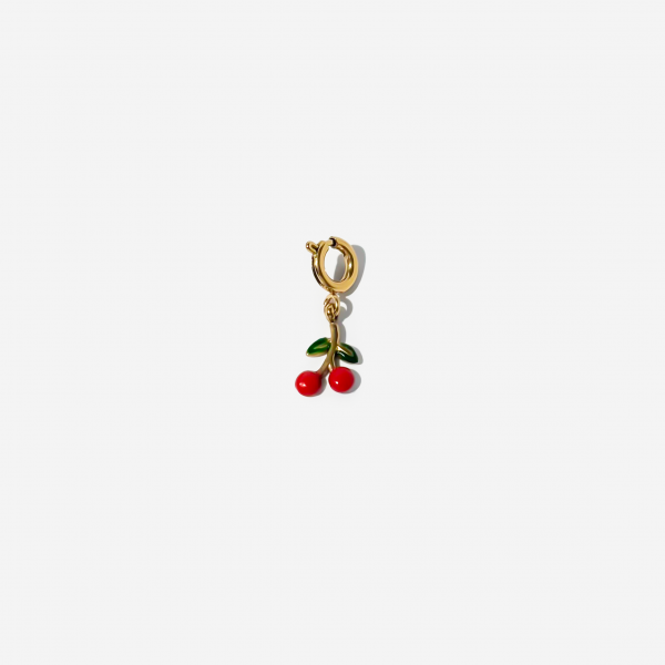Gold-plated Titanium Cherry Shaped Charm