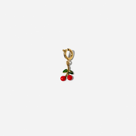 Gold-plated Titanium Cherry Shaped Charm