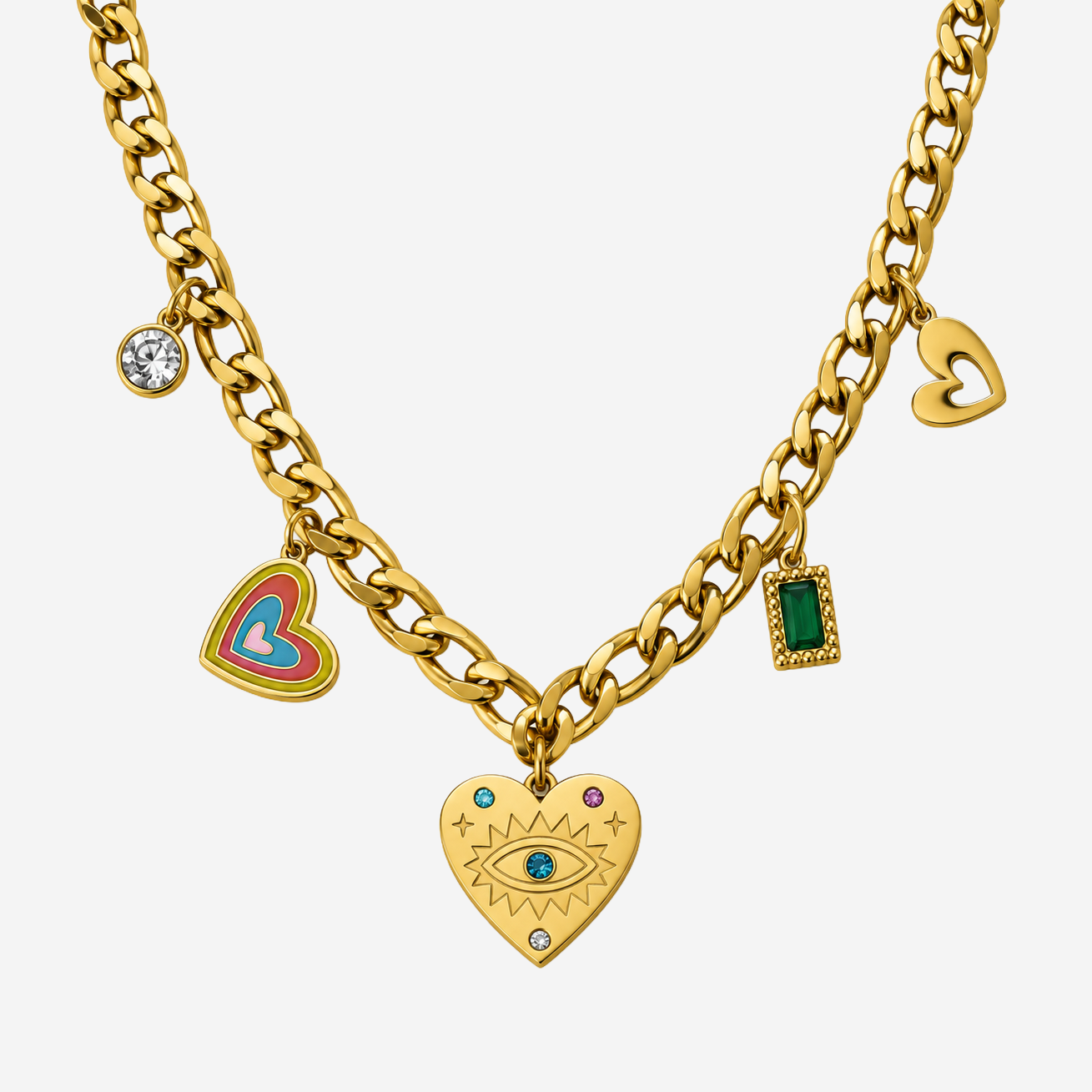 Gold-plated Titanium with Heart Necklace