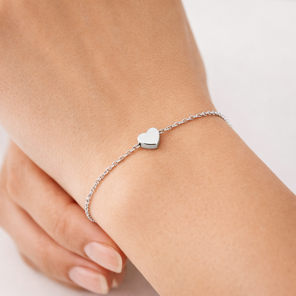 Gold-plated Titanium Heart Shaped Bracelet
