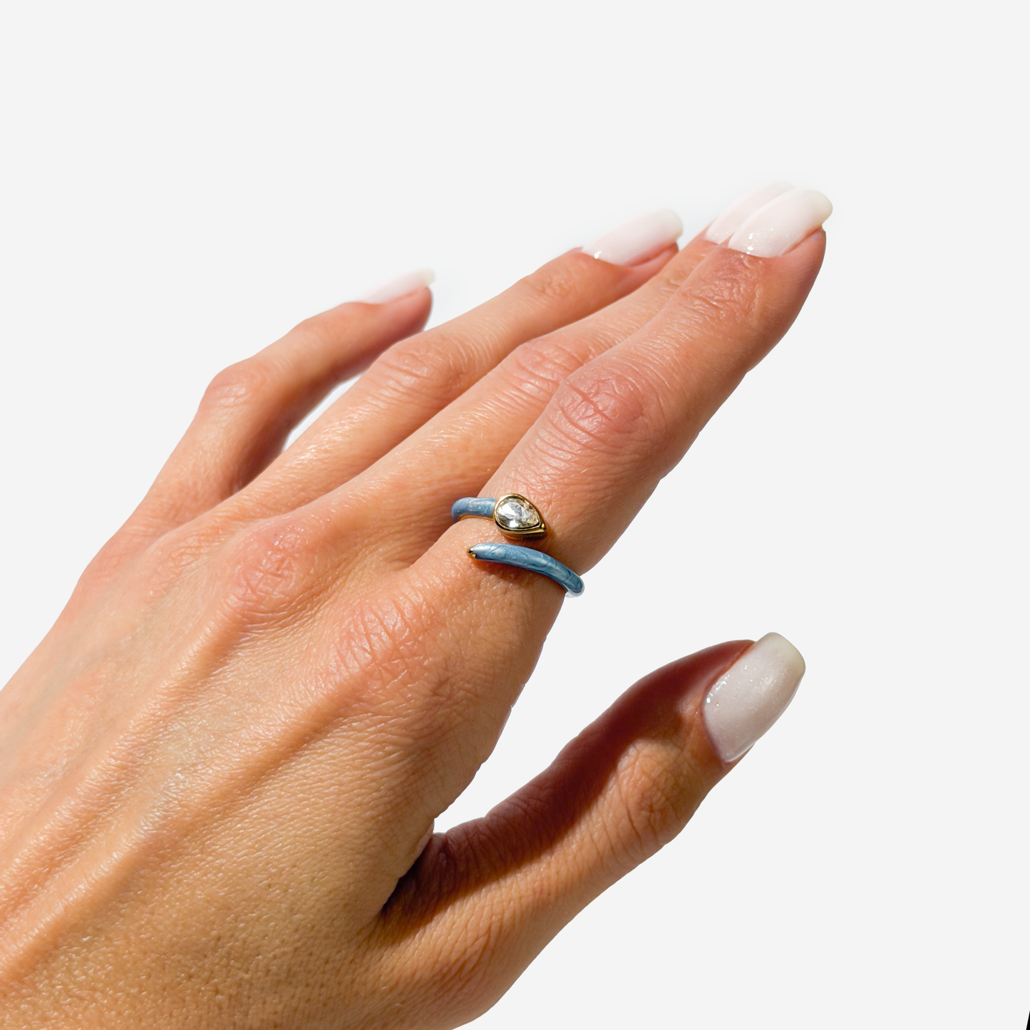 Gold-plated Titanium Blue Ring