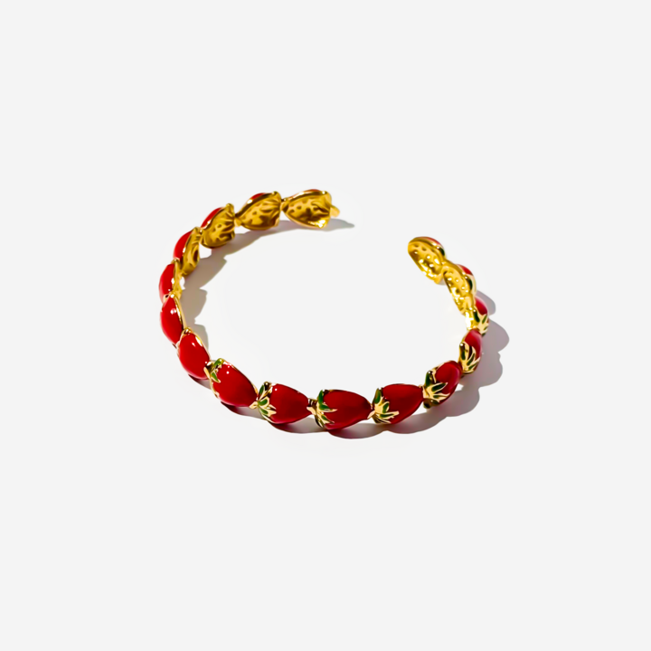 Strawberry Shaped Gold-plated Titanium Bracelet