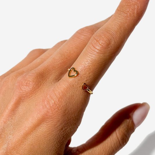 Gold-plated Titanium Heart Shaped Ring