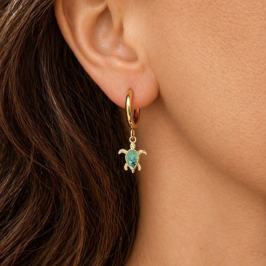 Gold-plated Titanium Turtle Shaped Earrings