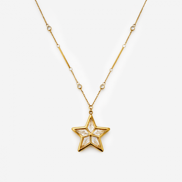 Gold-plated Titanium Star Shaped Necklace
