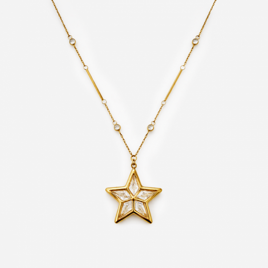 Gold-plated Titanium Star Shaped Necklace