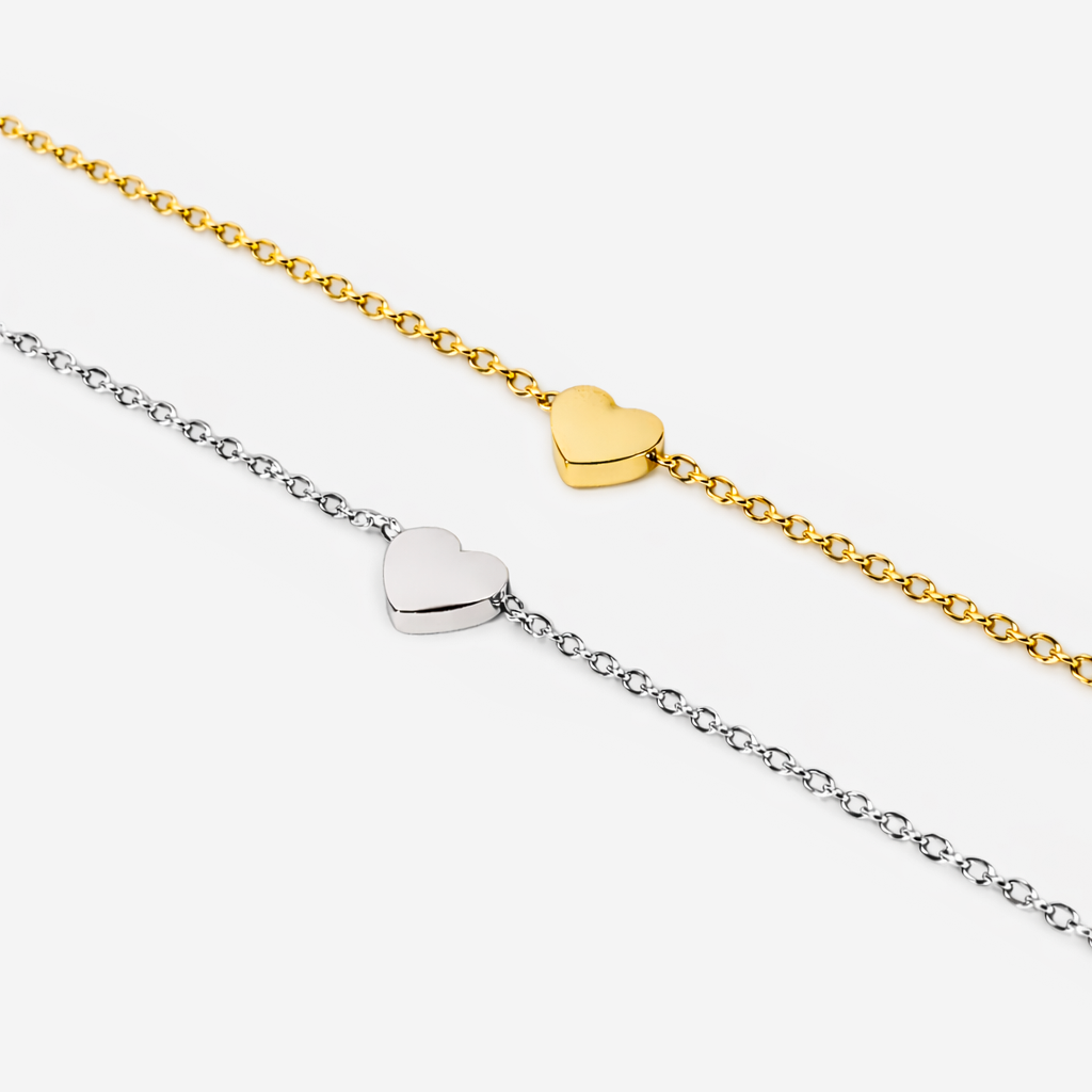 Gold-plated Titanium Heart Shaped Bracelet