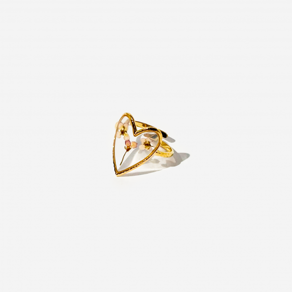 Gold-plated Titanium Heart Shaped Ring