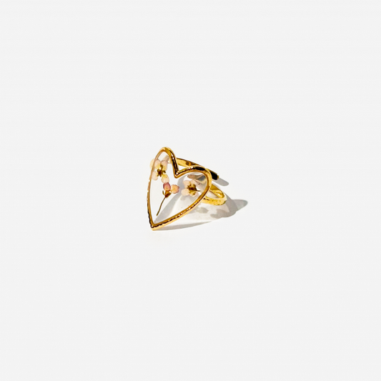 Gold-plated Titanium Heart Shaped Ring