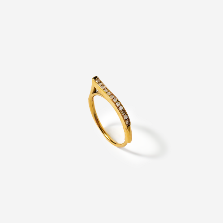 Gold-plated Titanium White With Stones Earrings