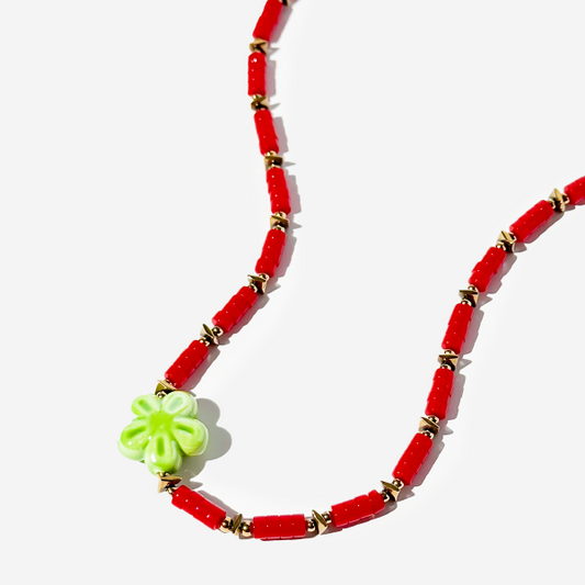 Flower Shaped Gold-plated Titanium Necklace