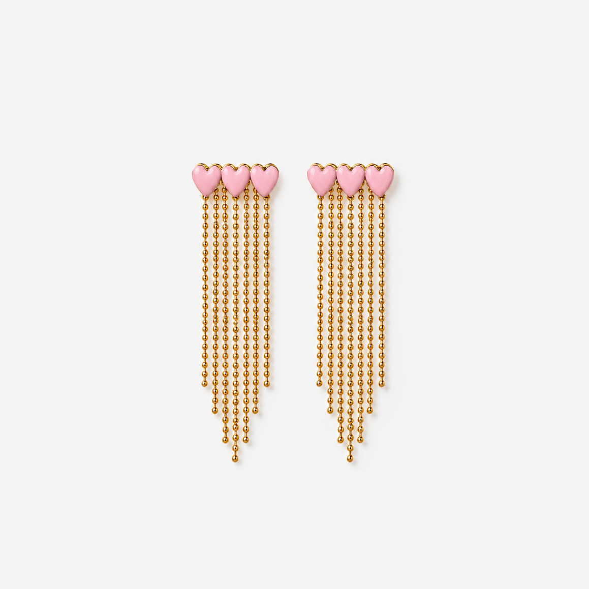 Pink heart shaped earring