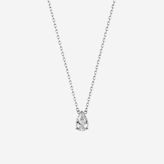 Gold-plated Titanium White Stone Necklace